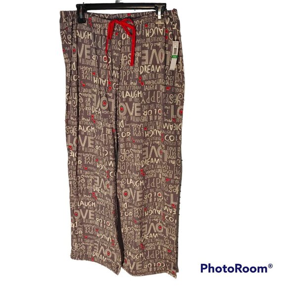 603 NWT Hue Get the Message Cotton Sleepwear PJ Pants - Picture 2 of 7